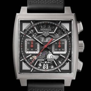TAG Heuer Monaco Skeleton - Titanium Case, Black Strap